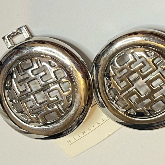 Dotty Smith Round Celtic Open Work 2 piece Interlocking silver Tone belt Buckle - Picture 3 of 8